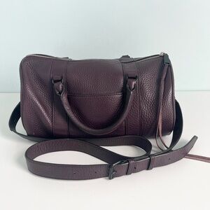 Rebecca Minkoff Pebble Leather Barrel Satchel in Plum